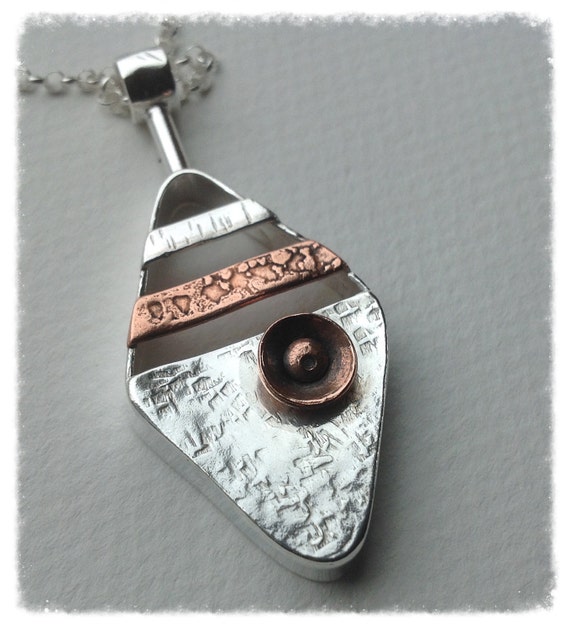Sterling silver pendant mixed metal pendant by HENjewellery