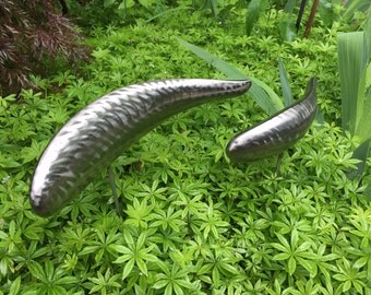 Stainless Steel Fish Sculpture for garden landscape welded metal lawn art outdoor garden art decor