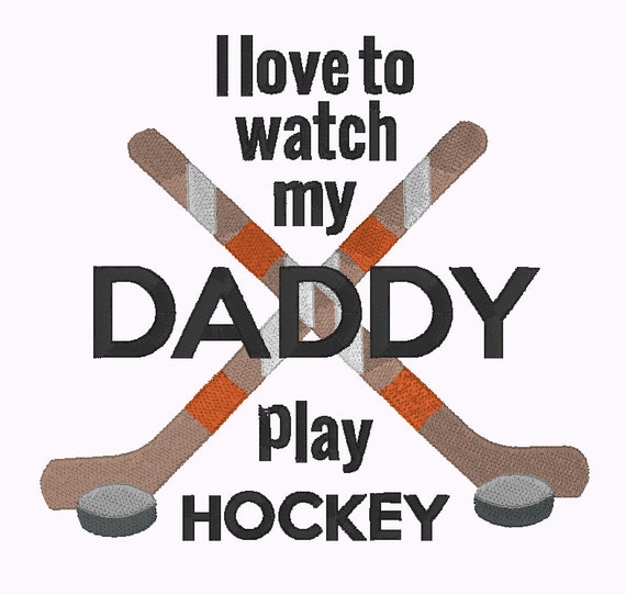 I love to watch my Daddy play Hockey Hockey Baby by MikMakBowtique