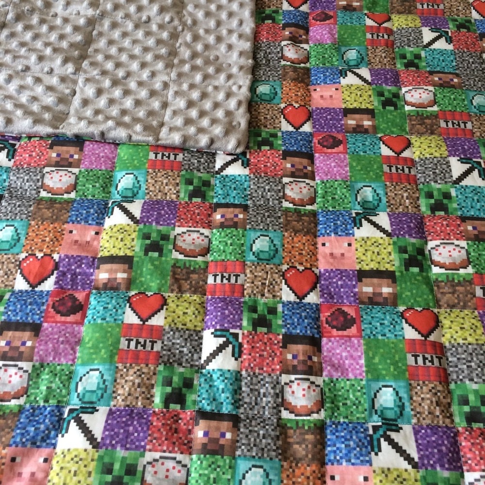 Minecraft weighted blanket by LittleMimis on Etsy