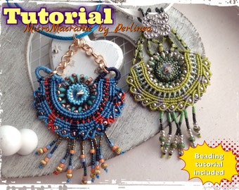 Micro Macrame Tutorial DIY Bracelet Leaf Pattern Beaded