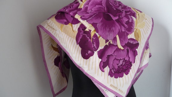 Items similar to SOLD !Hermes scarf Les Pivoines (peonies ...  