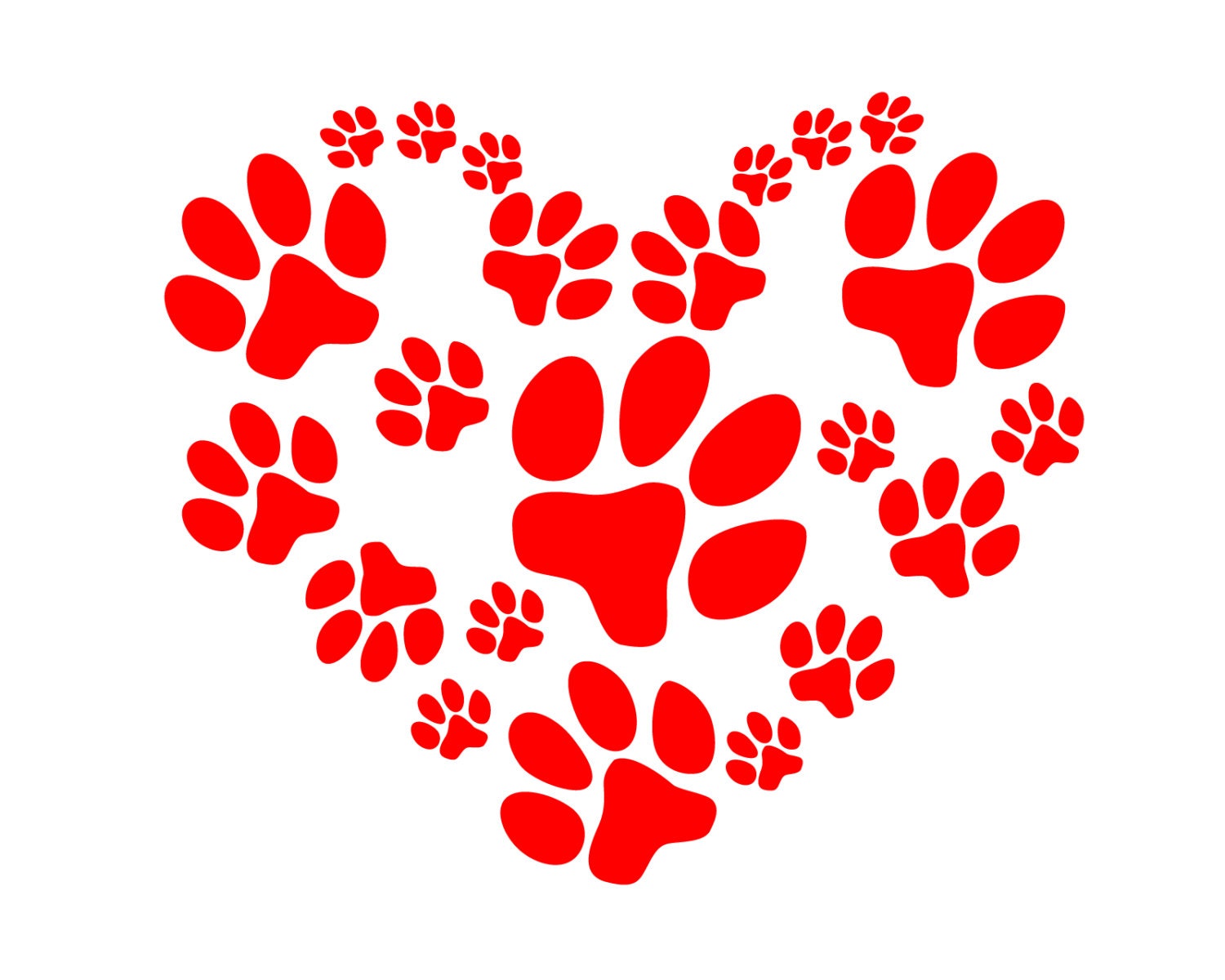 Download Heart Paw Decal Dog Lover Sticker Dog heart Sticker I