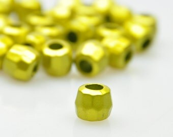 25 Pcs Olive Oil Color Acrylic Beads, Polygon Spacer Beads, Jewelry Making Supplies