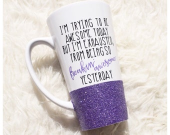 bible of verse a strength unicorn Mug Mug Glass Glitter Glitter Unicorn // // Funny Coffee