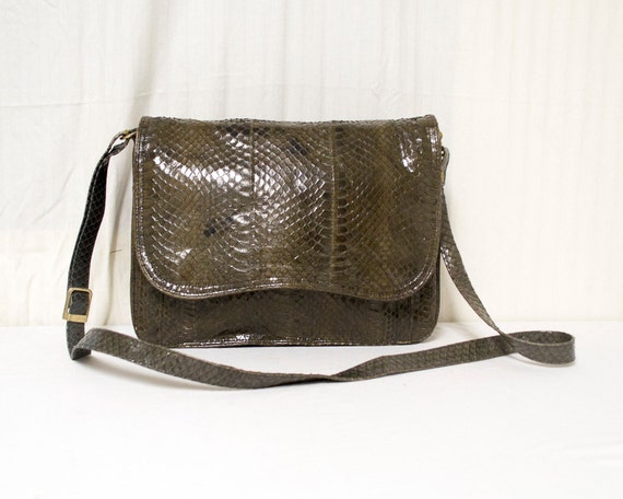 lime green snake skin purse