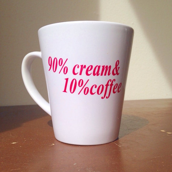 Custom coffee mug cream and coffee mug