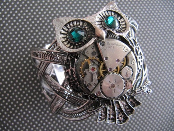 Steampunk, Steampunk Bracelet, bijoux, chouette Brassard, montre, bijoux Steampunk, Neo