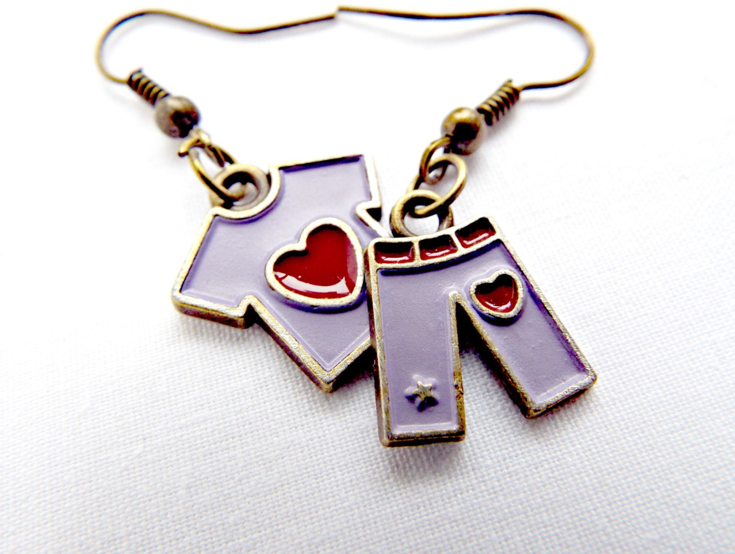 TShirt Earrings Jeans Earrings T Shirt and by GlitteramaCrafts