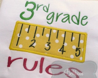 School Applique Design - Back to School Applique Design - School Embroidery - Back to School Embroidery - First Day of School Applique