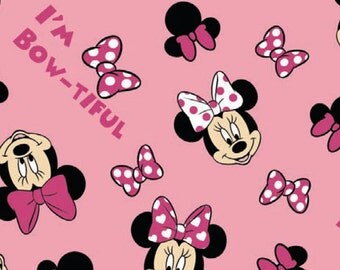 Minnie Head Toss - I'm Bow-tiful - Minky/Velour Fabric - Springs Creative