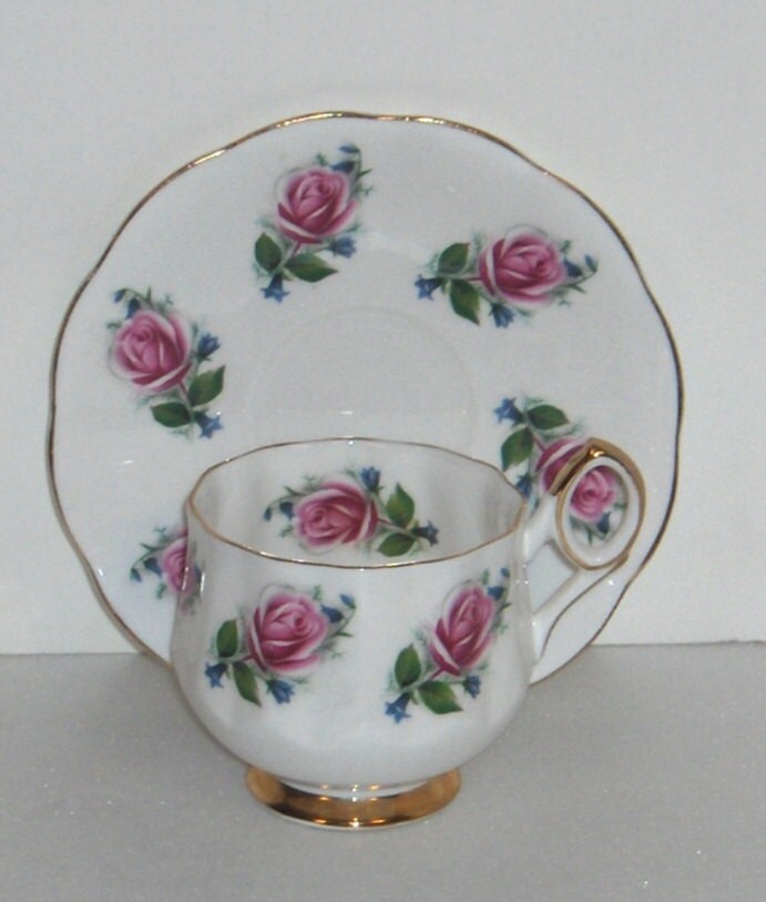 Elizabethan Fine Bone China Rose Pattern Cup and Saucer Made