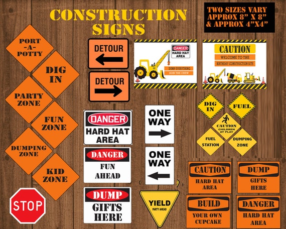 Construction Party signs Construction Birthday party