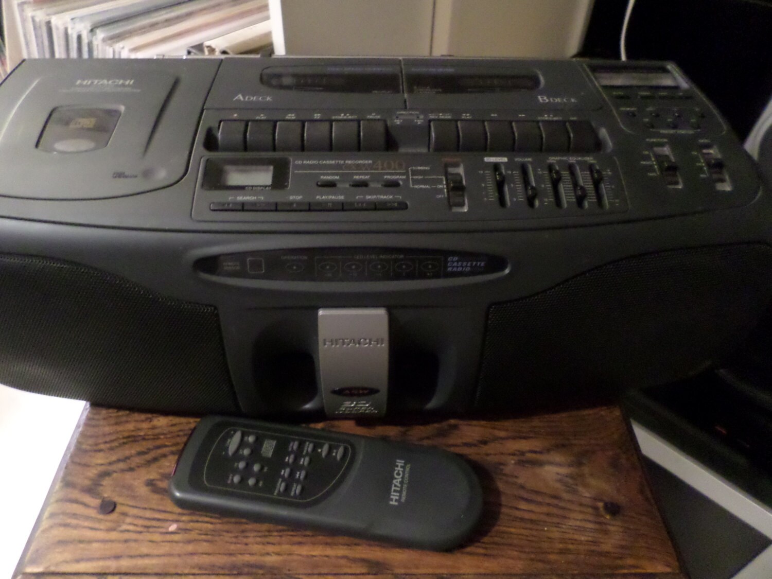 Vintage Hitachi CXW400 Boom Box Ghetto Blaster with Remote