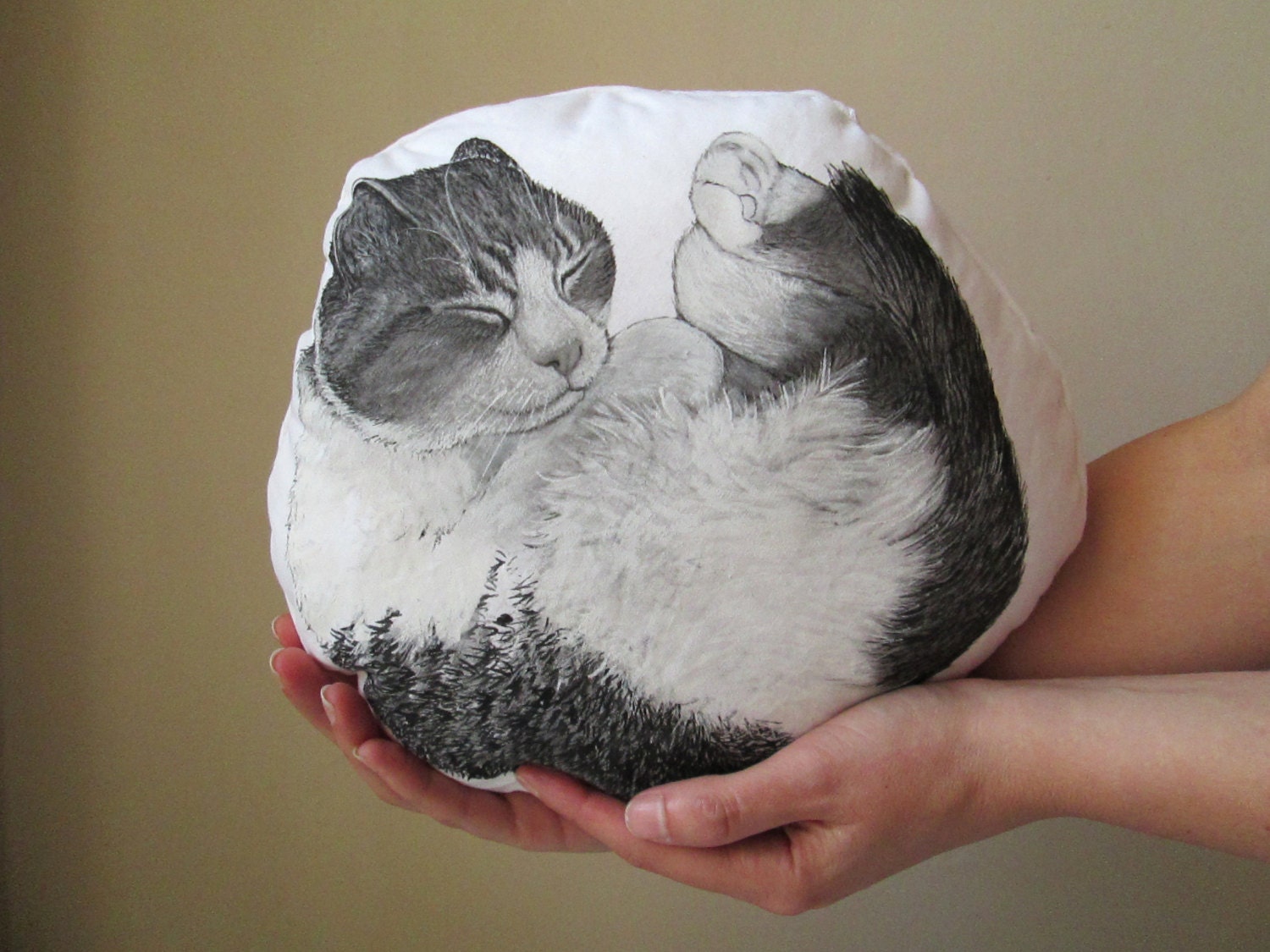 cuddly cat pillow