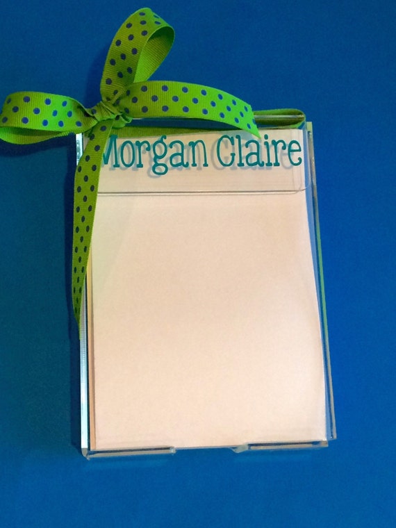 Personalized Acrylic Notepad Holder with Paper by