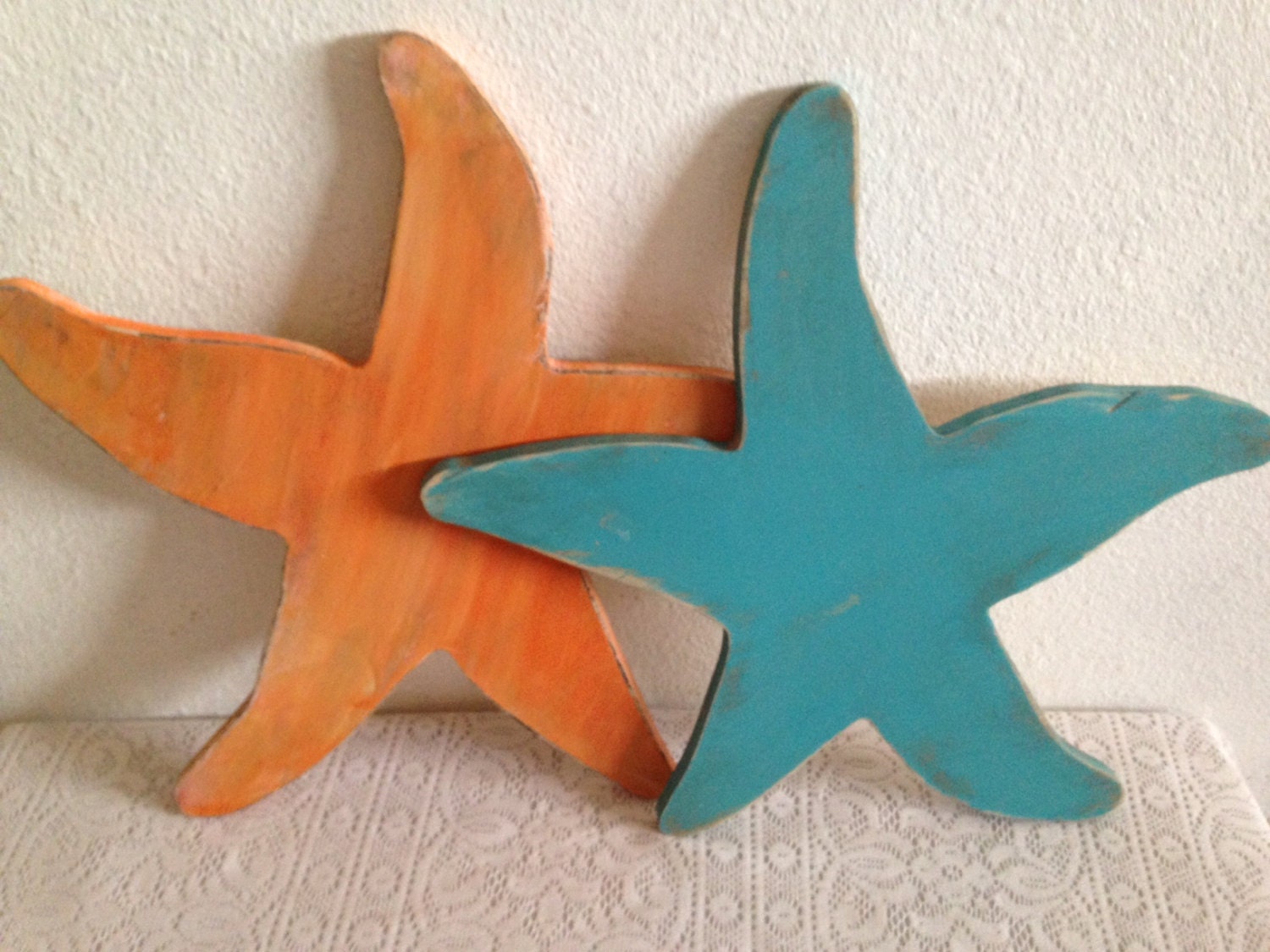 Starfish wood nautical wall art disstressed wood starfish