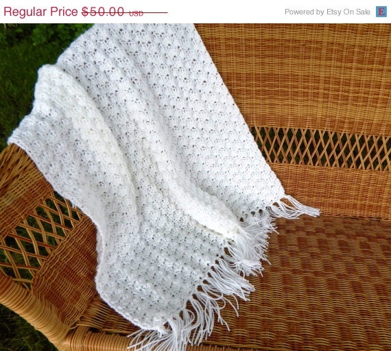 baby blankets with fringe Fringed SUMMER Baby CdCkDesign Crochet Blanket SALE by White