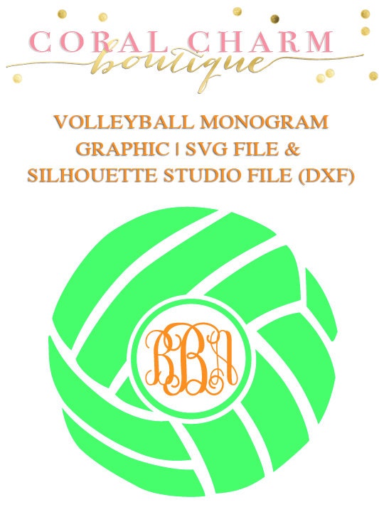 Volleyball Monogram Design File for Cutting Machines SVG and