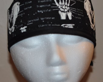 Glow in the Dark with Bones - Men's Scrub Cap Hat - One Size Fits Most