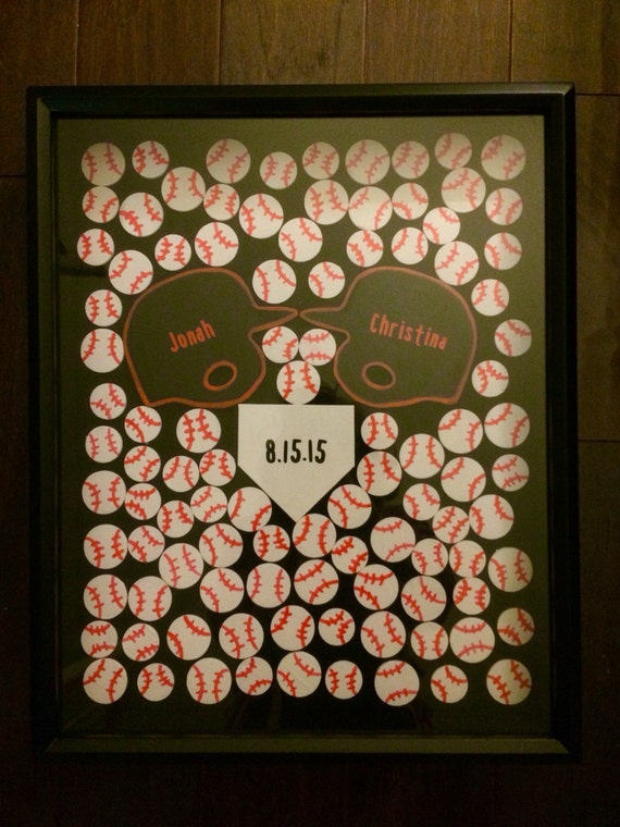 Baseball Themed Alternative Wedding Guest Book by Coastail on Etsy