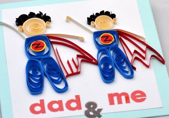 Paper Quilling Quilled Card Fathers Day Card Birthday Card Dad