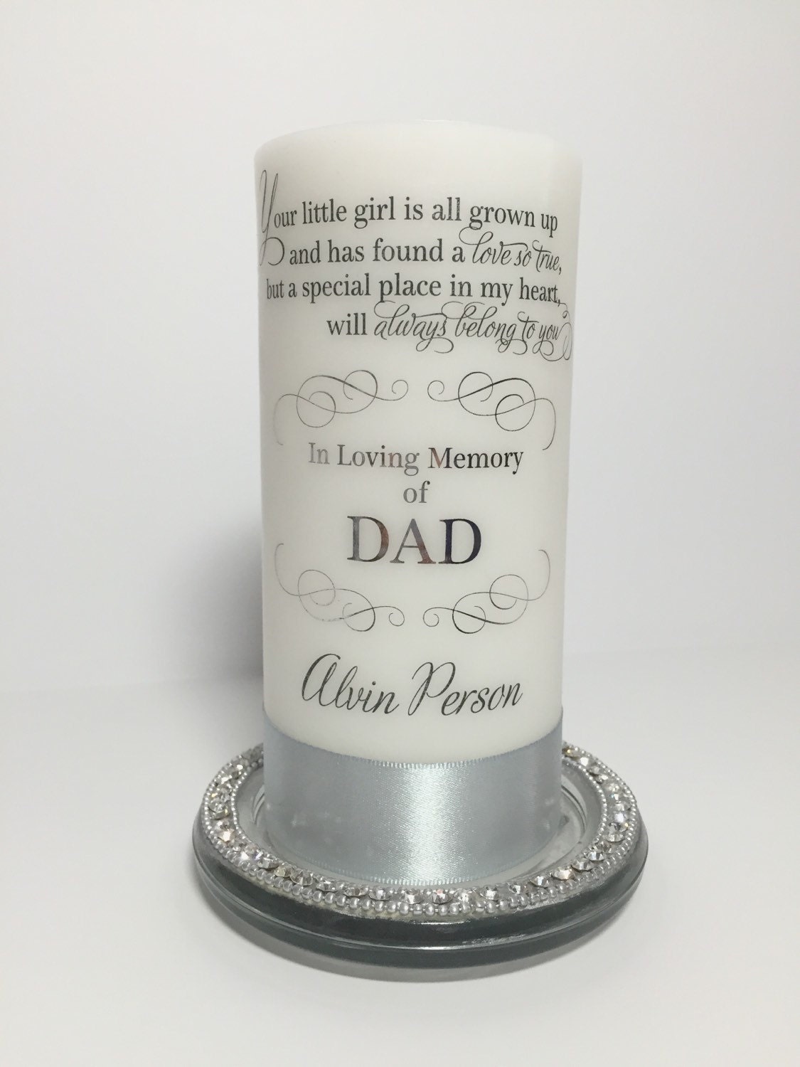 In loving memory of Dad candle personalized memorial candle