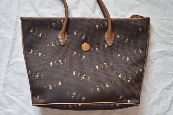 Vintage Paris Brand Genuine Leather Tote Bag French Shoulder
