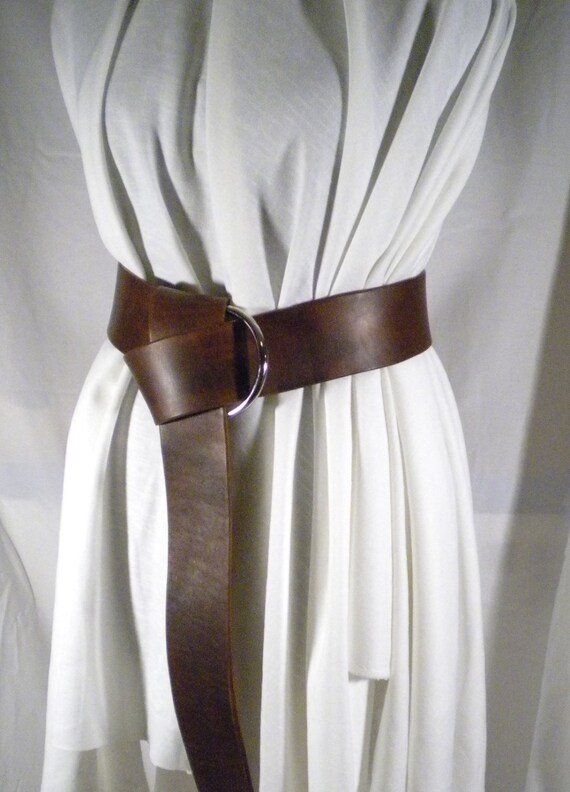 Items similar to Handmade Brown Leather O-Ring Belt Made to Order on Etsy