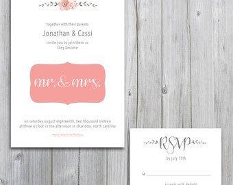 Wedding Invitation - RSVP Card - DIGITAL