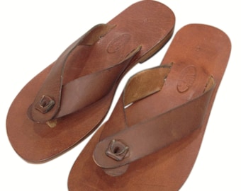 ZETHOS: All Leather Flip Flop Handmade leather sandals "custom size available"