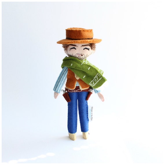 Clint Eastwood 18cm art doll the Good the Bad by WhisperOfThePipit