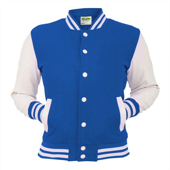 Royal Blue Varsity Jacket College Letterman Coat Baseball Top