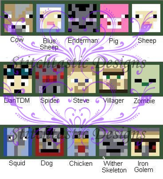 35 Different Minecraft Graphs / Charts by StitchtasticDesigns