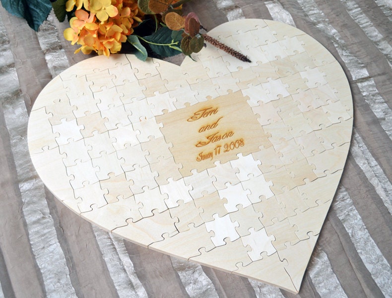 Custom Heart Wedding puzzle Wedding Guest Book Puzzle Guest