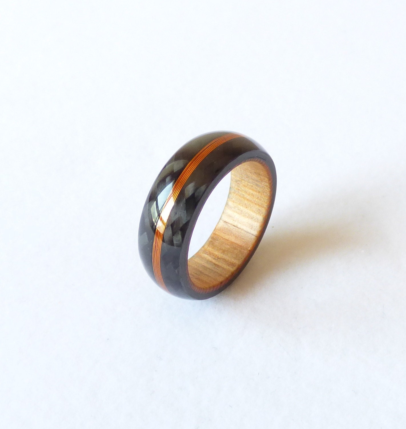 carbon fiber & wood ring