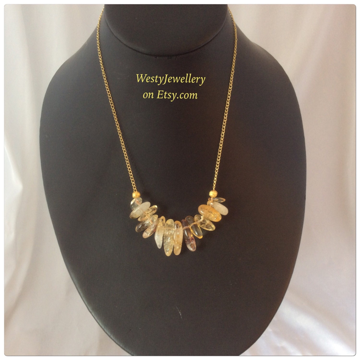 Citrine Necklace Citrine Genuine Gemstone by WestyJewellery