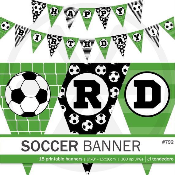 Soccer printable banner for birthday parties 