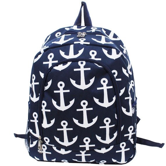 Items similar to Anchor Print Backpack on Etsy