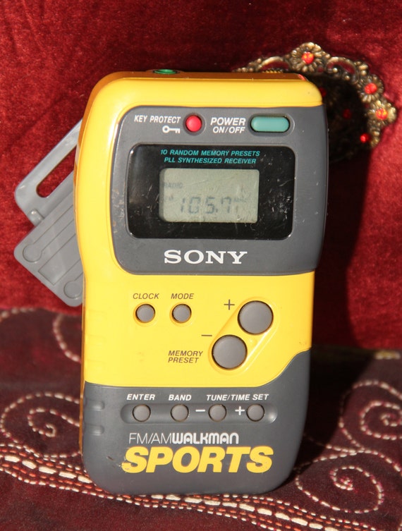 SONY Yellow Walkman SRFM70 Sports Radio Walk Man by So1980s