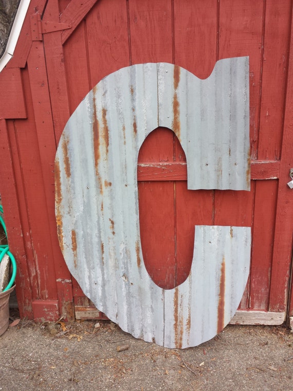 GIANT Rusty Tin Letters, FREE Shipping,  Monogram rustic letter, large letters, Home Decor, Initials, rustic wedding decor