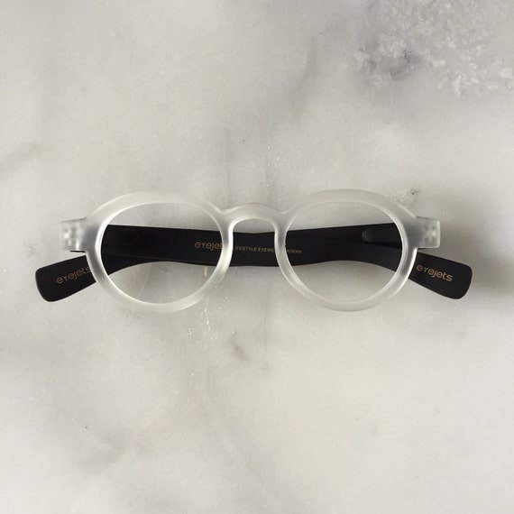 Round premium reading glasses with matte frosted by LookEyewear