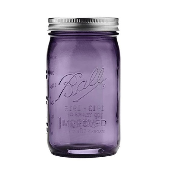 Ball Heritage Mason Jar - Canning Jar, Tumbler, Crafts, Sold Individually, Collectible, Vintage Inspired, Purple, Blue, Green, Turquoise,