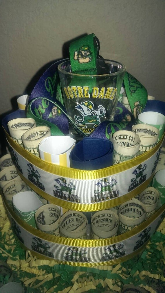 Custom Notre Dame Fighting Irish Money Cake Gift