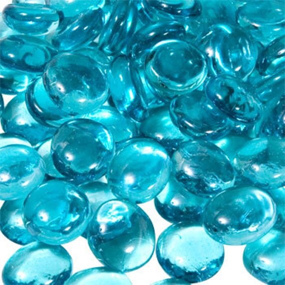 1/2 pound Flat Marbles Beautiful Glass Turquoise Blue