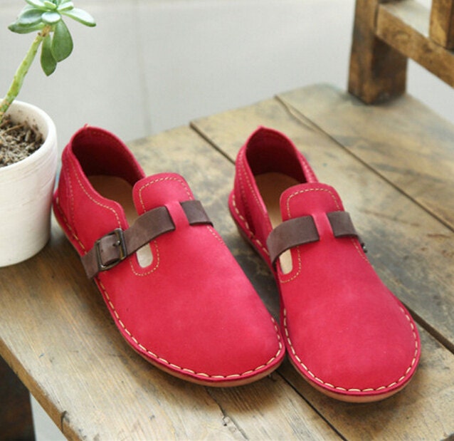 SALE Handmade Women&#39;s Leather Shoes Flat Shoes Leather