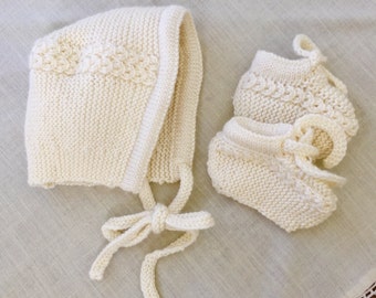 Items similar to Christening Shoes and Bonnet. Baby Girl ...