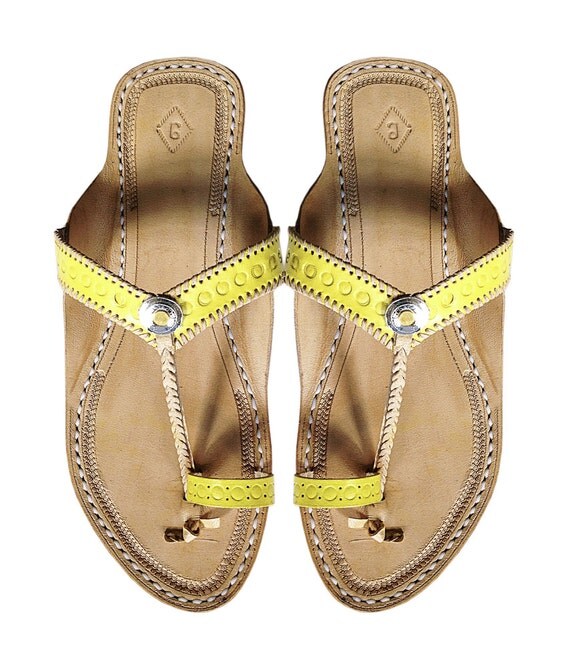 Yellow Designers Ladies Leather Sandal DLC-W-009