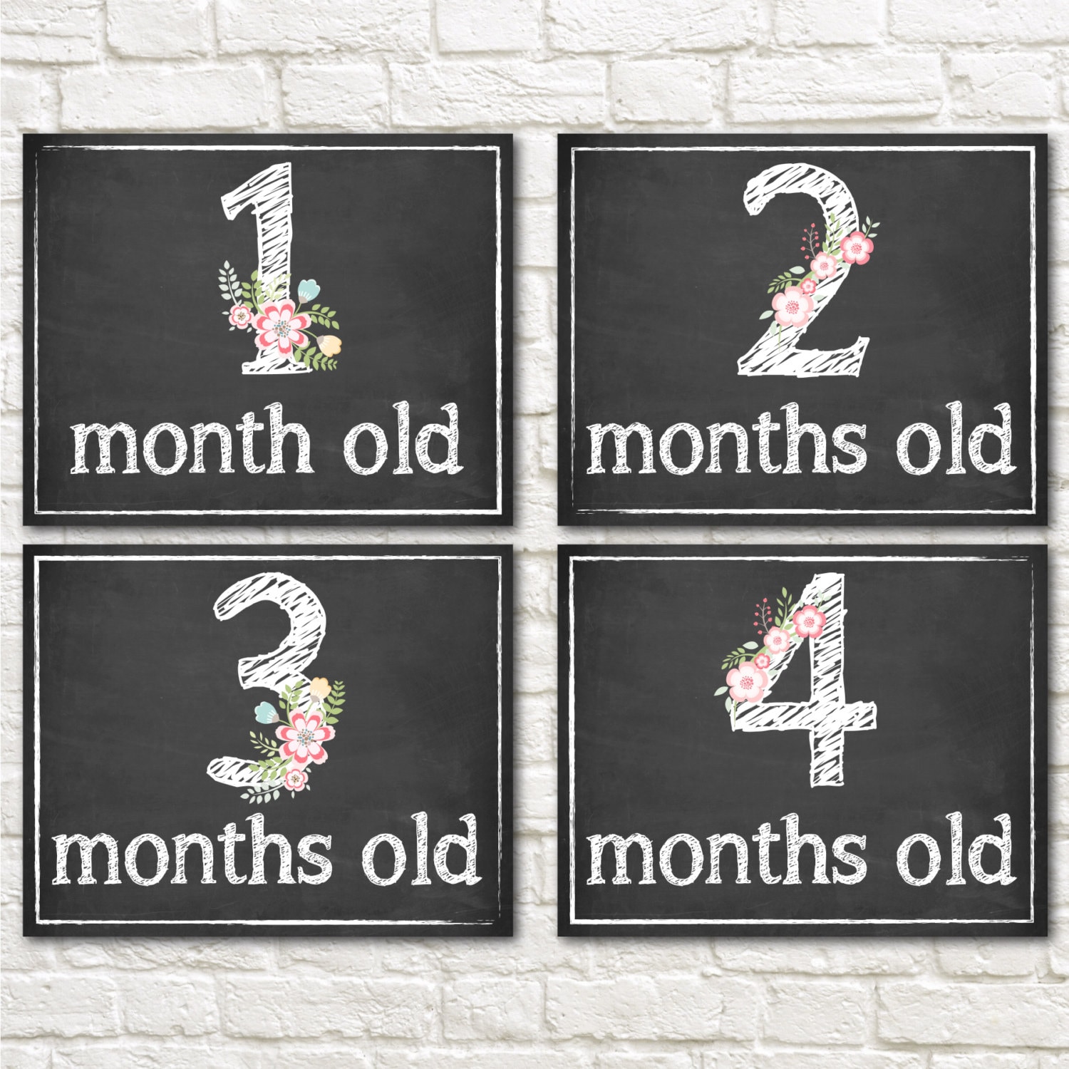 one month baby card template First Month by Year Baby Signs Baby Month Monthly