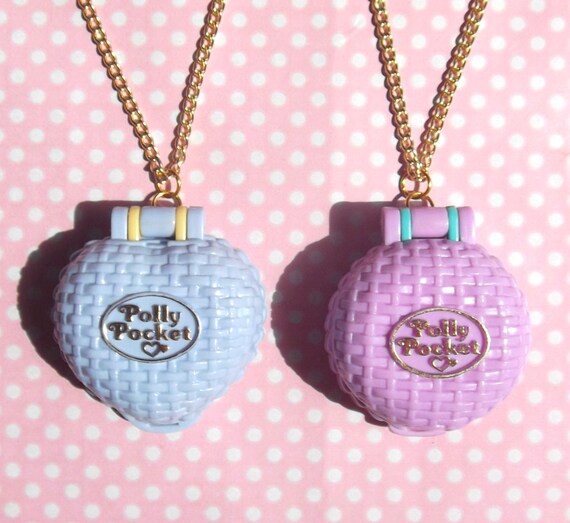 1993 Polly Pocket photo locket necklaces by KawaiiKave on Etsy